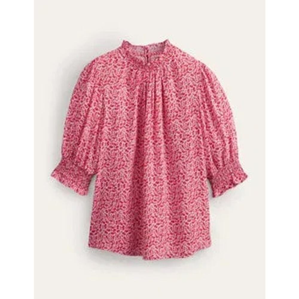 Pink Puff Sleeve Top | Boden | Size M - Picture 4 of 9